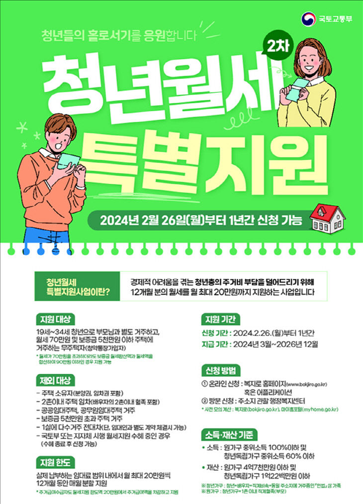 대구 청년월세 지원 2024 중위소득 100% 기간 2차 특별지원 20만원 가족관계증명서 증빙 서류 신청 방법