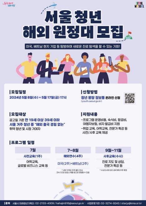 2024년 서울 청년 해외 원정대 지원사업 참가자 모집 | 신청방법 대상 조건 미국 베트남 여행