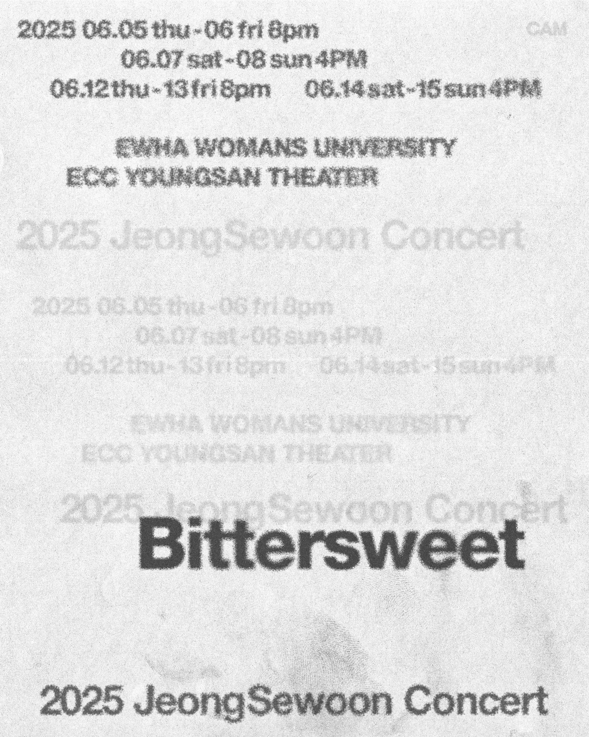 2025 정세운 소극장 콘서트 < Bittersweet >​ 기본정보 티켓팅 예매